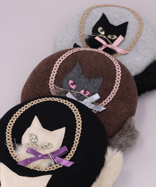 CA4LA 猫と星のベレー帽 CA4LA 猫と星のベレー帽 CA4LA猫