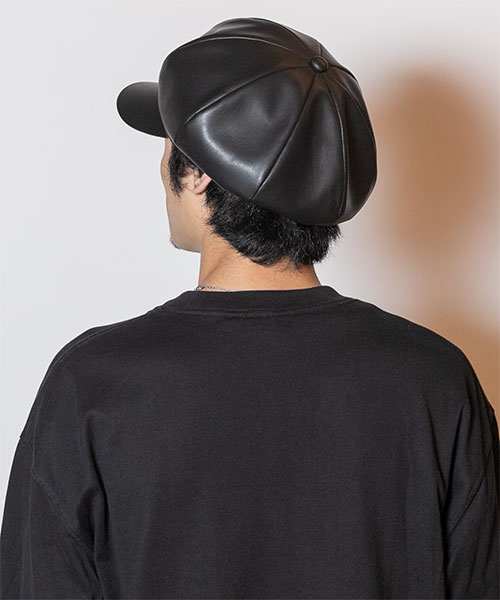 Calee Supply Co. ブラックレザーキャスケット M Calee レザー