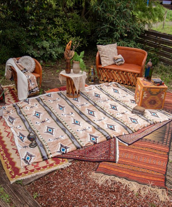 裏ボア】ブランケット MEGA（280×200cm）《NOMADY》(SKY STONE