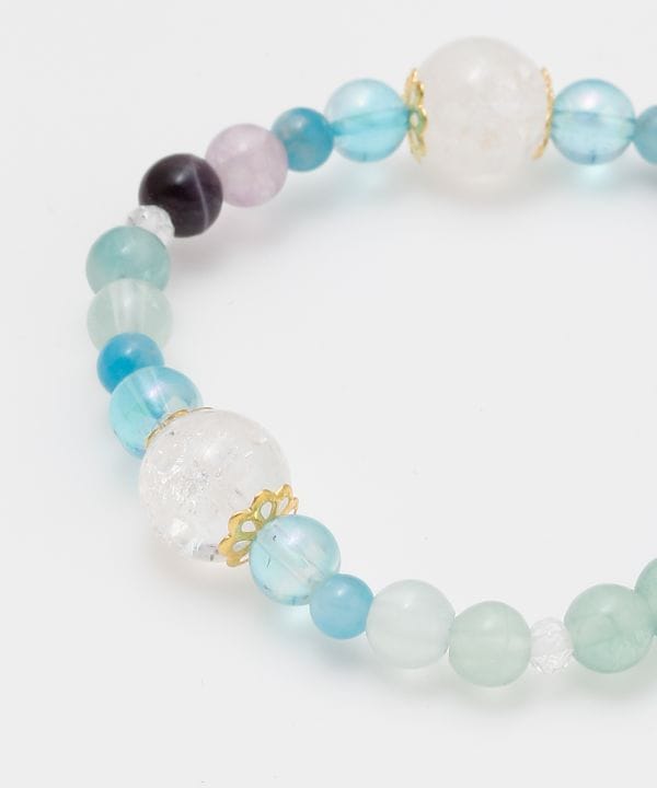 日和 三点レインボーフローライトブレスレット(RAINBOW FLUORITE