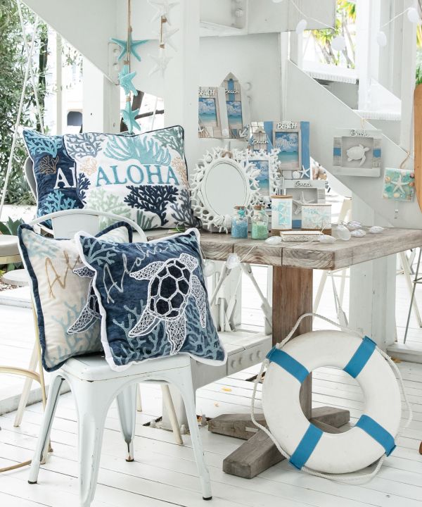 オーシャンエンブクッションカバー(NAVY): 『Kahiko(カヒコ)』公式通販