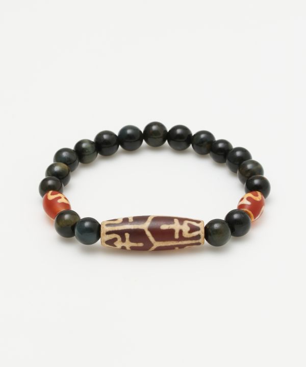 天珠】スリースト－ンブレスレット(BLUE TIGER EYE): 『チャイハネ