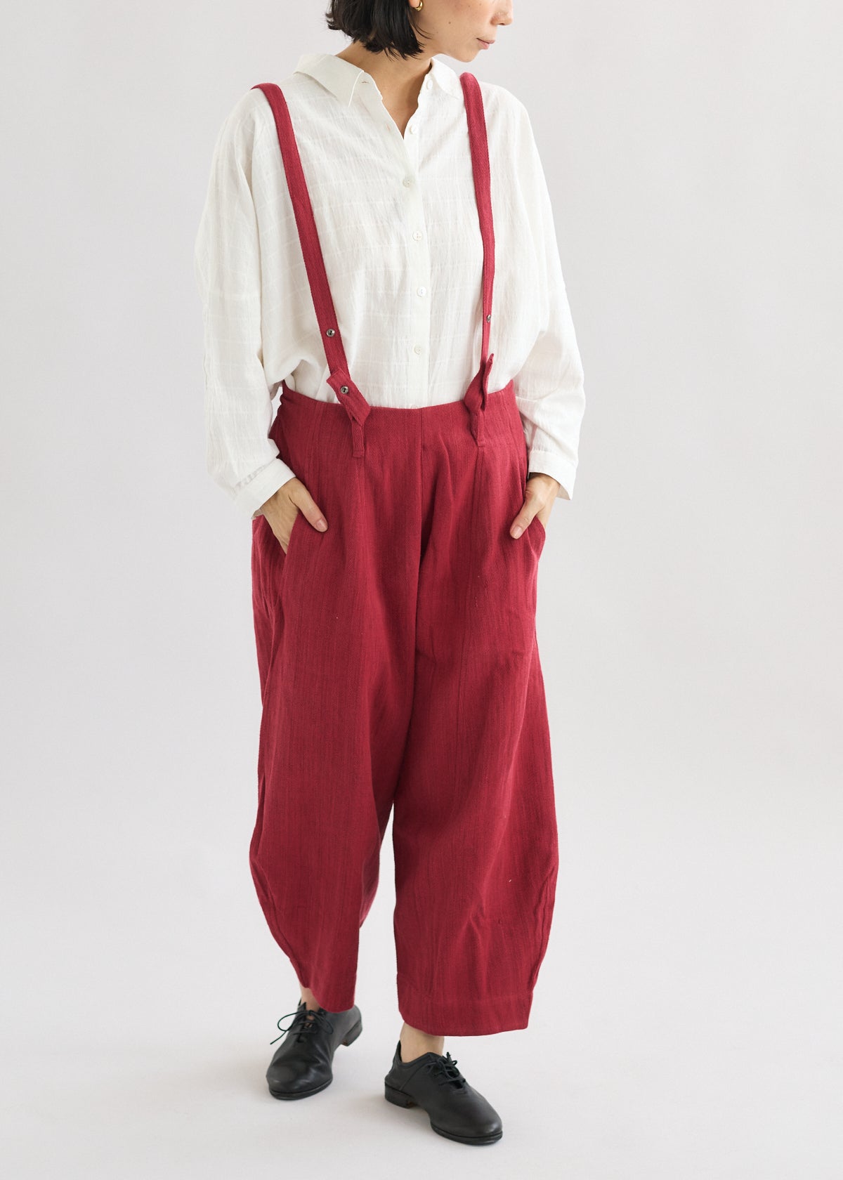 デニムカディサスペンダーワイドパンツ| CALICO キヤリコ：インド手