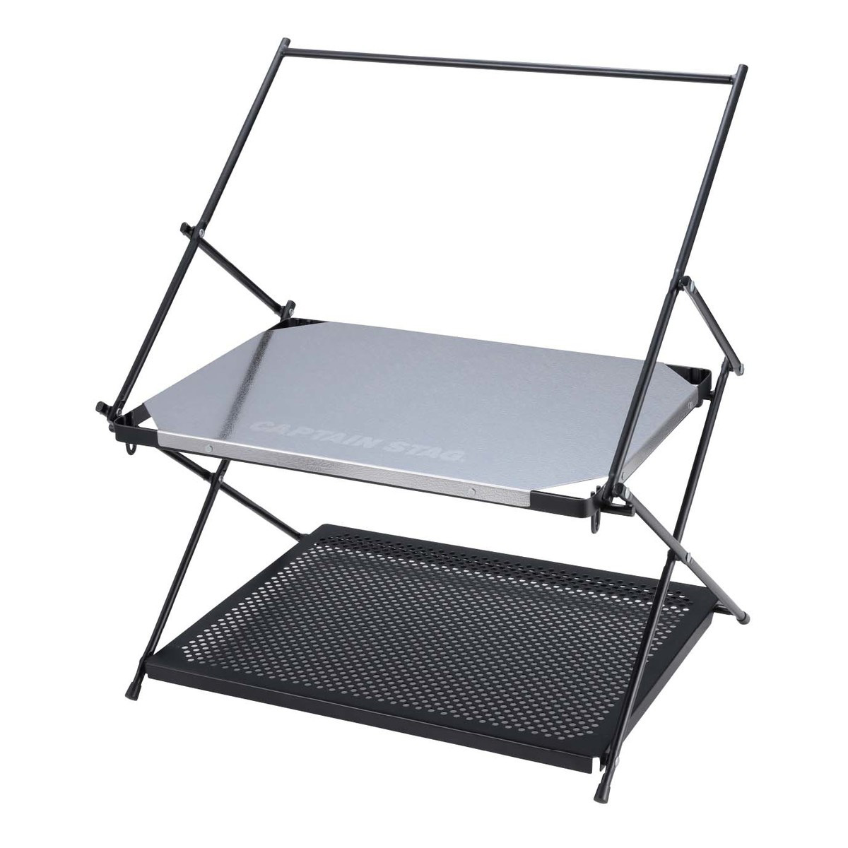 ステンレス ハンギングテーブル＜2段＞ - アウトドア・キャンプ用品