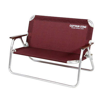 エクスギア アルミ背付ベンチ(ブラウン) - アウトドア・キャンプ用品