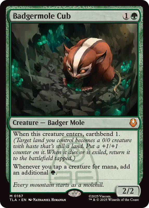 MTG アバター - Foil アナグマモグラの仔/Badgermole Cub アナグマ