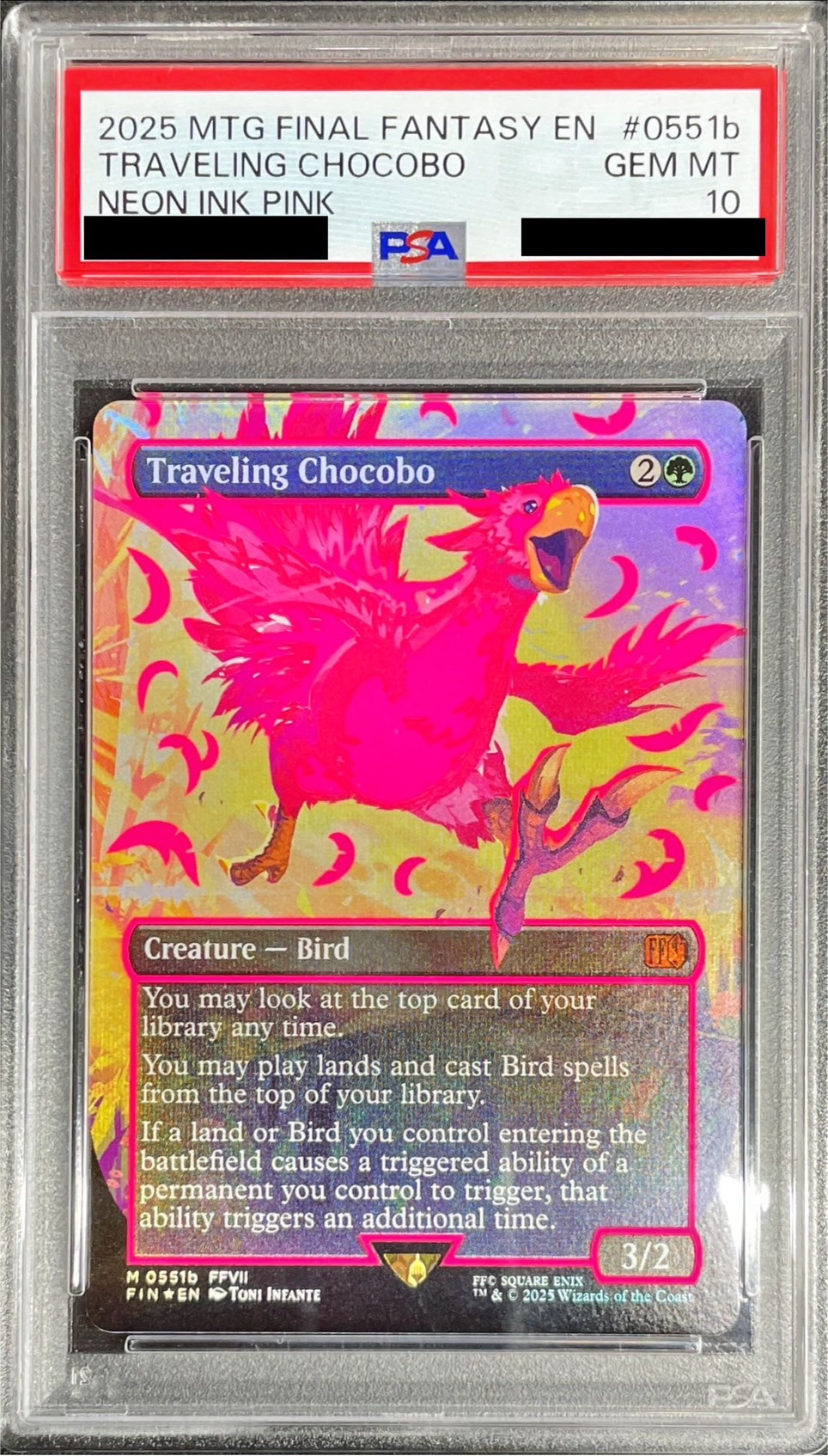 PSA10鑑定済〕(ネオンピンクFOIL)旅するチョコボ/Traveling Chocobo
