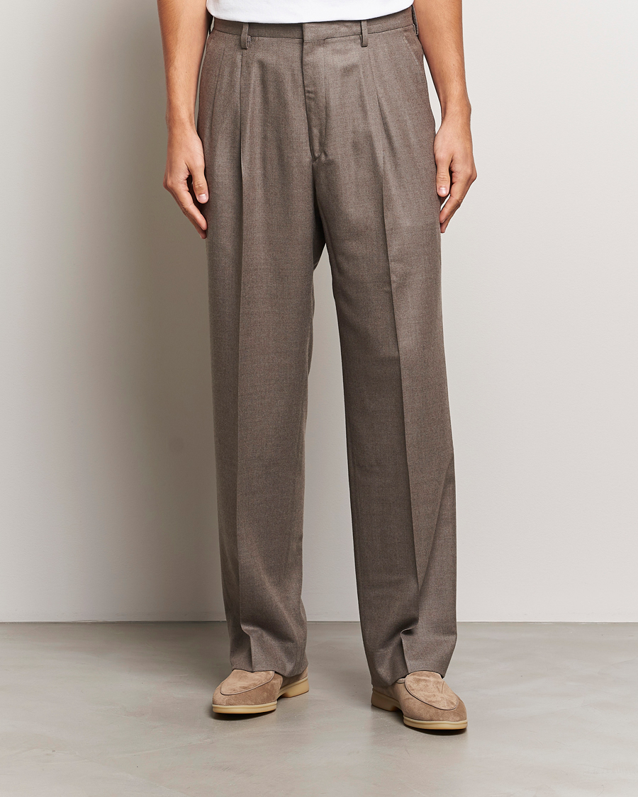 Auralee Superlight Wool Slacks Top Brown at CareOfCarl.com