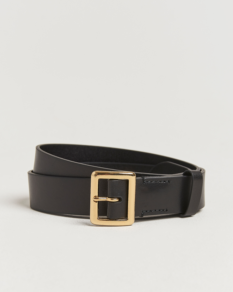 Auralee Leather Square Buckle Belt Black at CareOfCarl.com