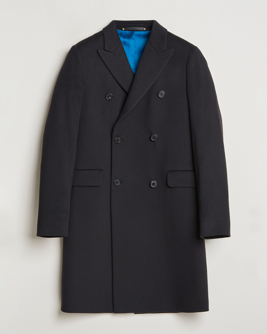 Paul Smith Wool/Cashmere Double Breasted Coat Black at CareOfCarl.com
