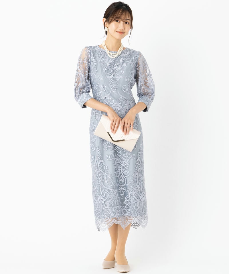 Select Shop 【ドレス2点セット】エンブロイダリーコクーンドレス