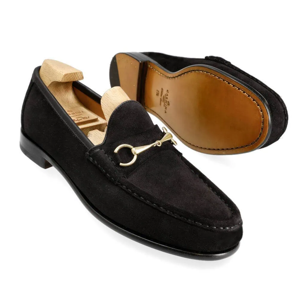 Horsebit loafers in black suede