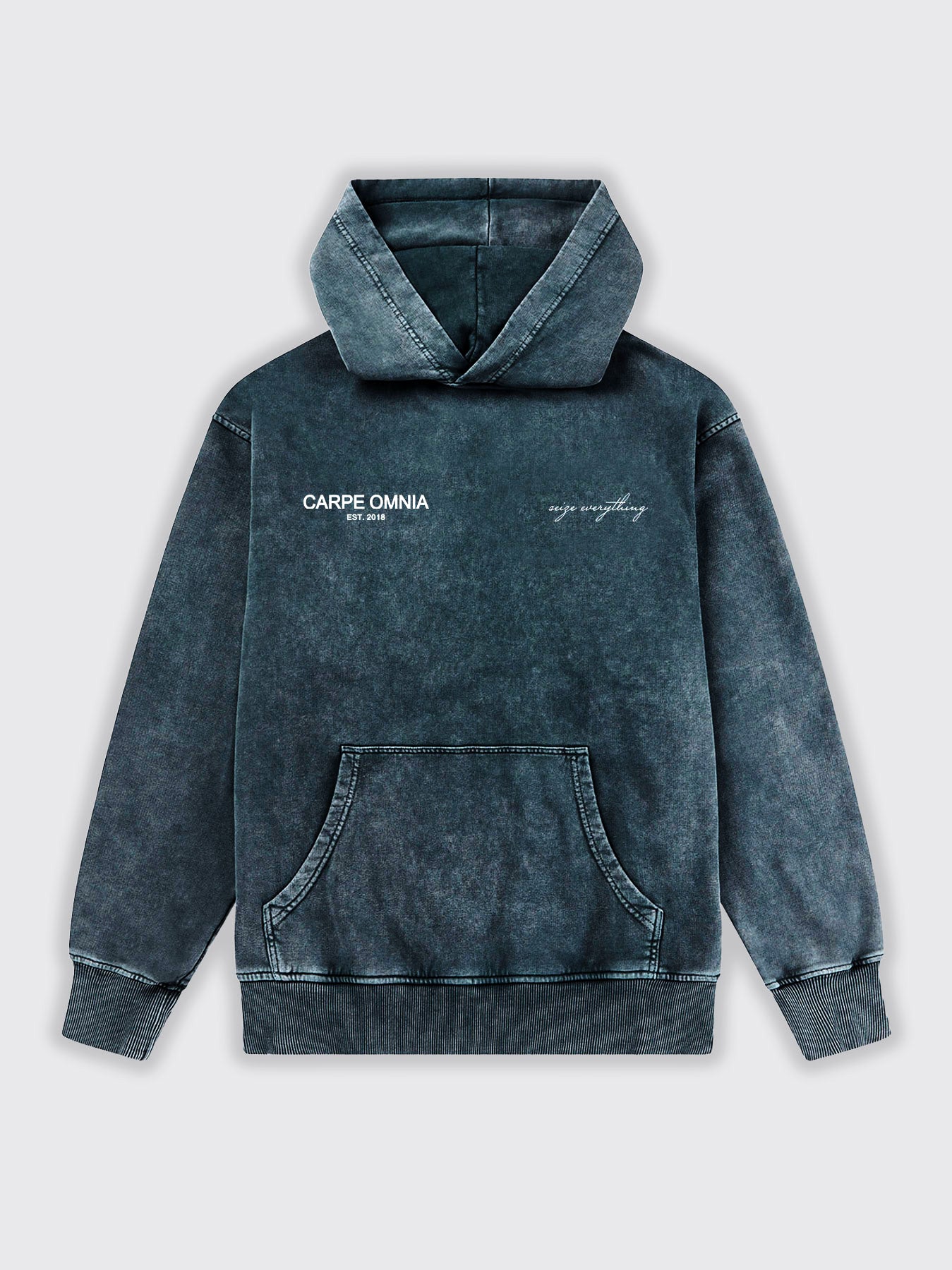 Definition 2.0 Hoodie Petrol Blue Acid Wash – CARPE OMNIA
