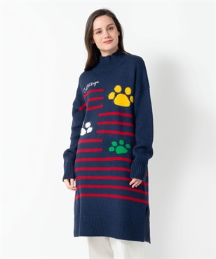 94495 カステルバジャックスポーツ ニットワンピース 紺 42 94495