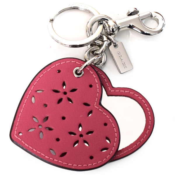 COACH】コーチ レザー ハート カッティング フローラル ミラー 鏡