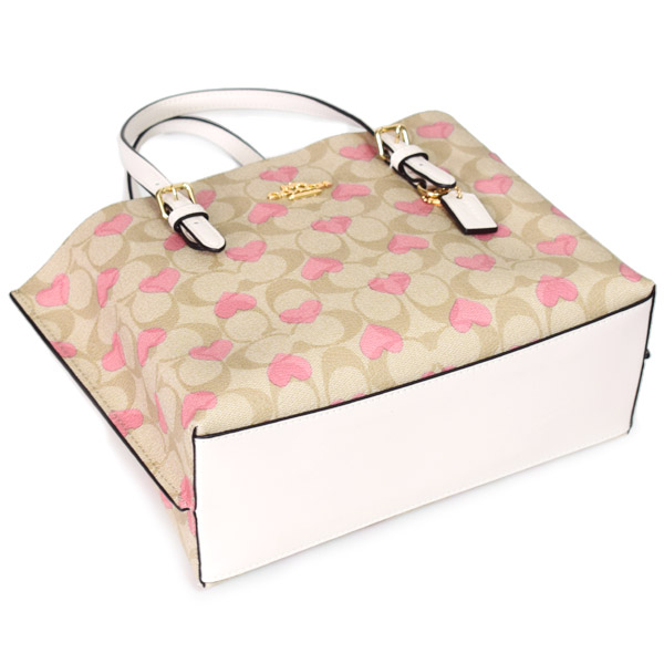 COACH】コーチ コーティングキャンバス レザー シグネチャー ハート柄