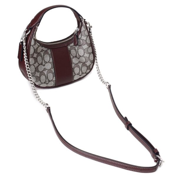 COACH】コーチ ハンドバッグ ジャガード レザー シグネチャー カルメン