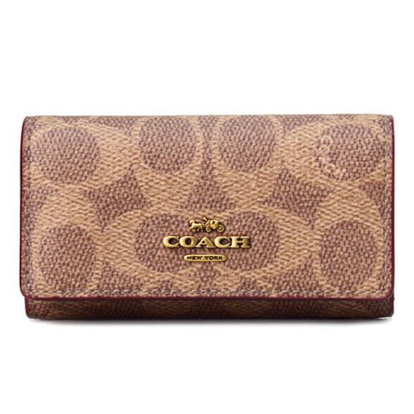 COACH】コーチ キーケース コーティングキャンバス レザー