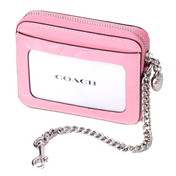 COACH】コーチ コインケース パテントレザー シグネチャー 型押し