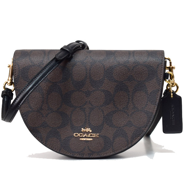 COACH】コーチ コーティングキャンバス スムースレザー 三日月 ハーフ