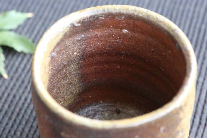 備前焼湯のみ 森本良信作 陶芸作家の湯呑茶碗 緑茶カップ 焼酎カップ