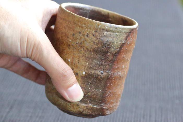 備前焼湯のみ 森本良信作 陶芸作家の湯呑茶碗 緑茶カップ 焼酎カップ