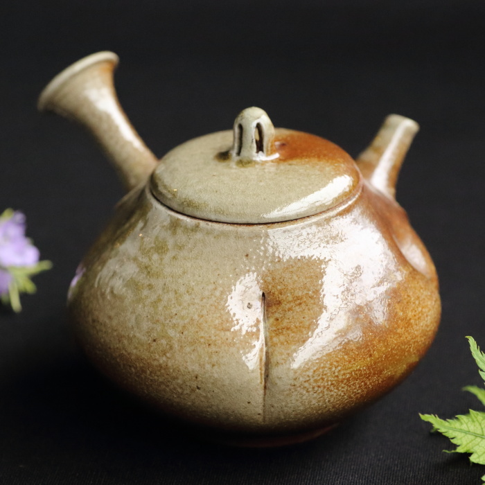 常滑焼 小西洋平作 窯変 花入 共箱 V R4585 常滑焼 小西洋平作 窯変 花