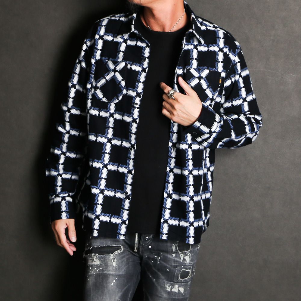 RATS - NATIVE PRINT FLANNEL SHIRT / ネイティブ フランネルシャツ