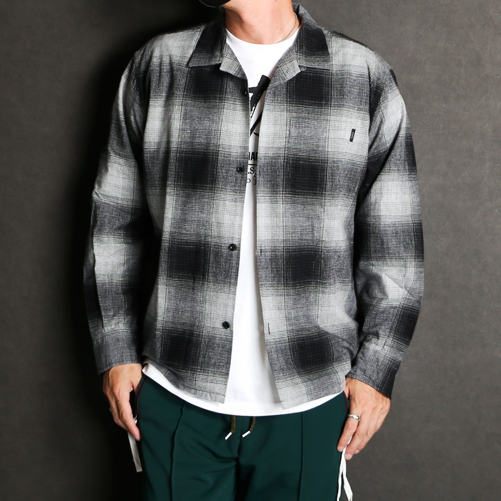 RATS - COTTON OMBRE CHECK SHIRT / オープンカラー シャツ / 22'RS