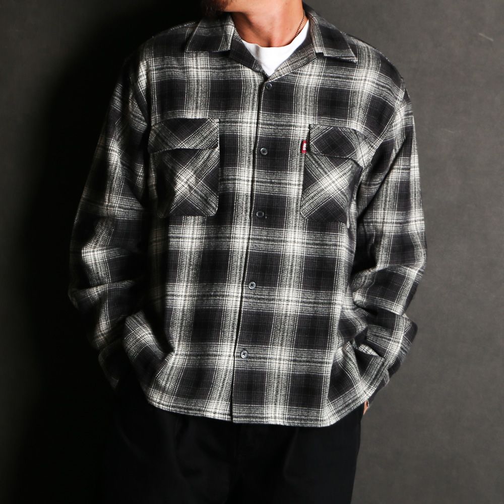 HideandSeek - Ombre Check L/S Shirt (25aw) - BLK / オンブレ