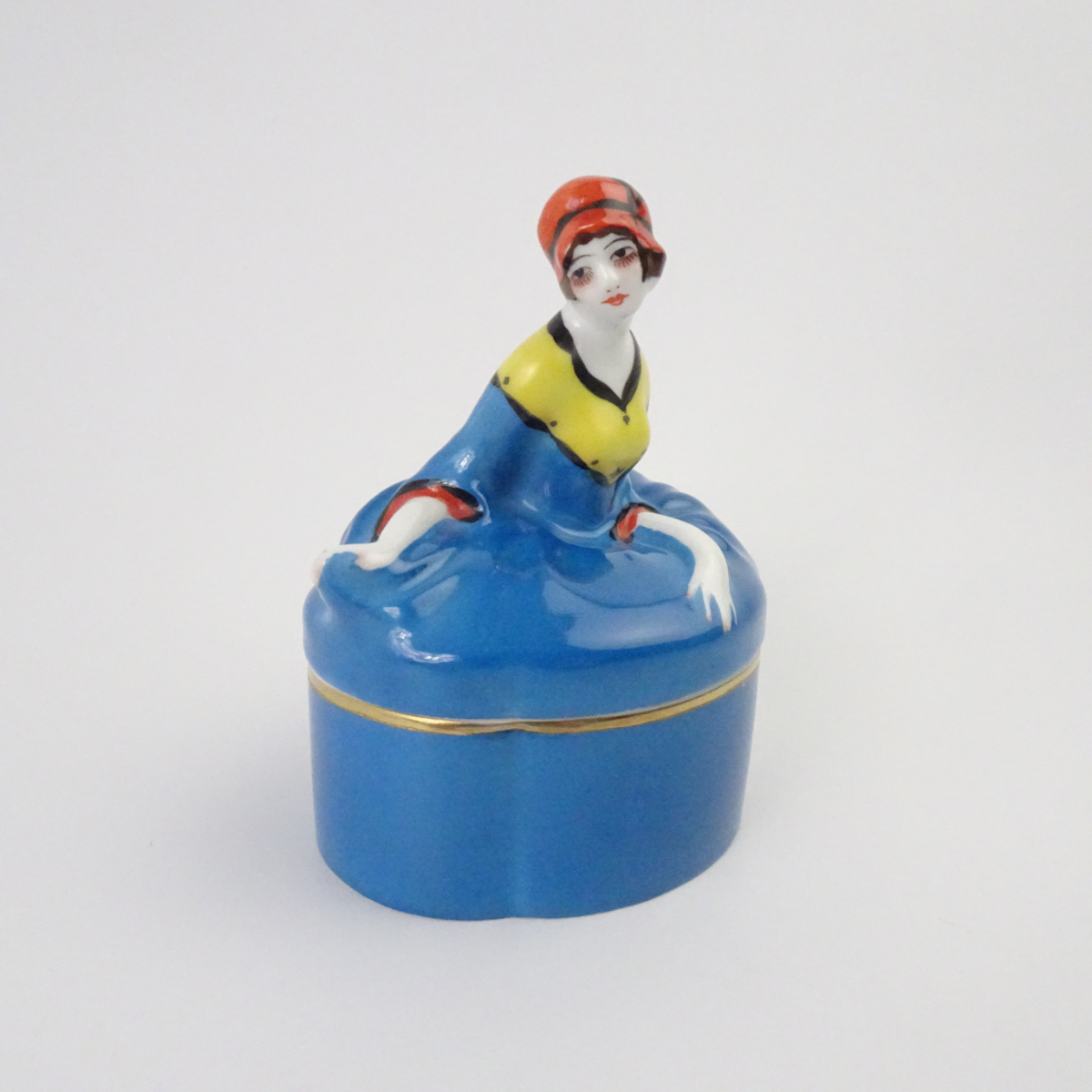 オールドノリタケ デコレディ アールデコ様式 ヴァニティジャー ブルー