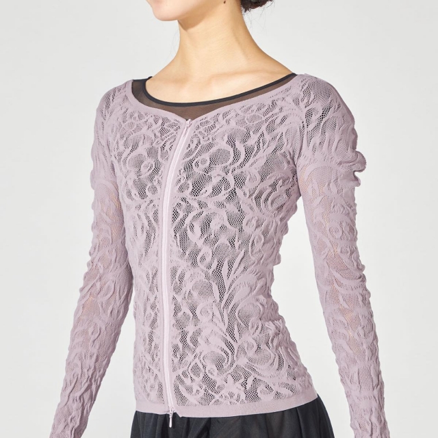 0144バレリーナネックジップトップ /ノーソーイングニット｜社交ダンス