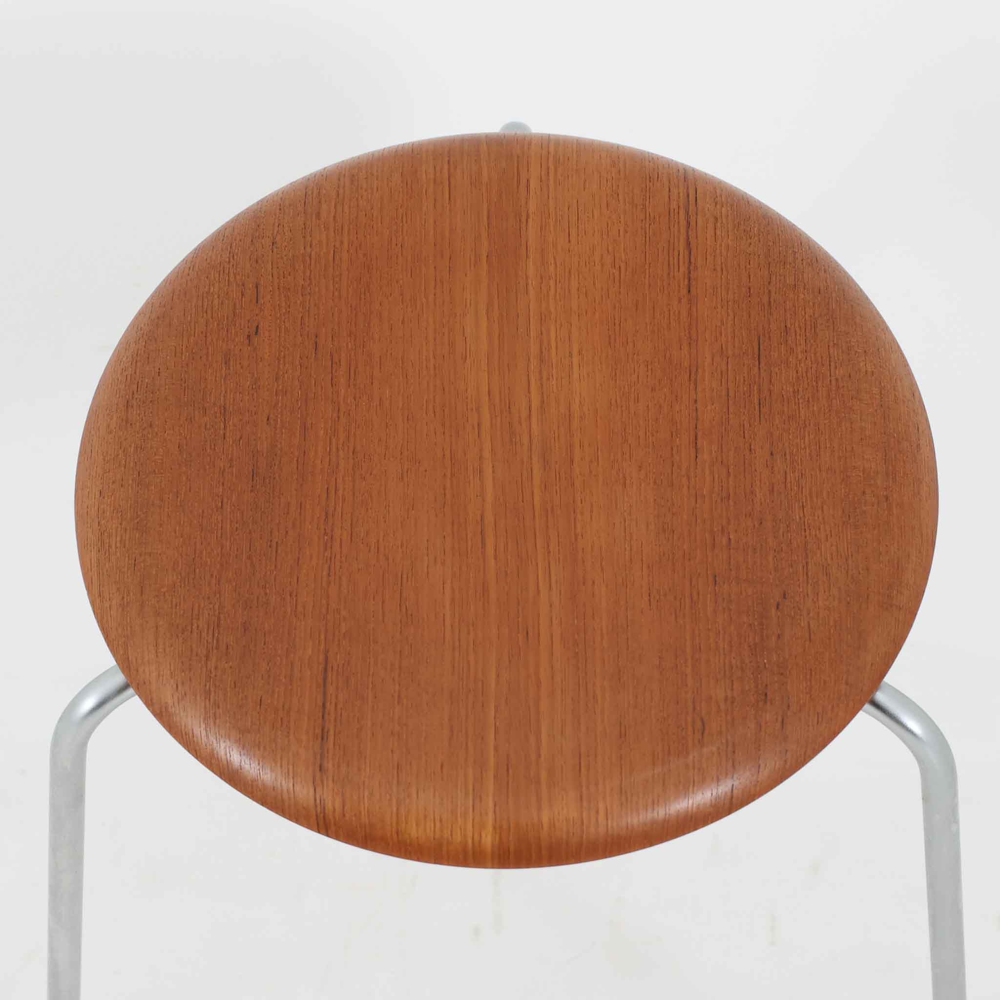 Arne Jacobsen ドットスツール 3本脚 チーク×スチール Fritz Hansen