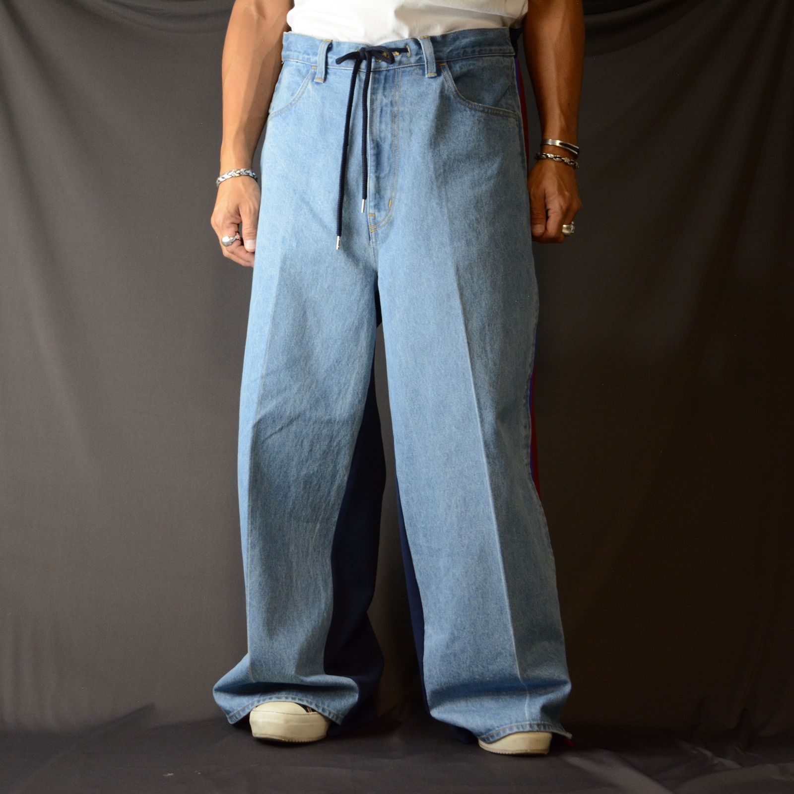 FACETASM - JERSEY MERGING DENIM PANTS （INDIGO） / ジャージ デニム