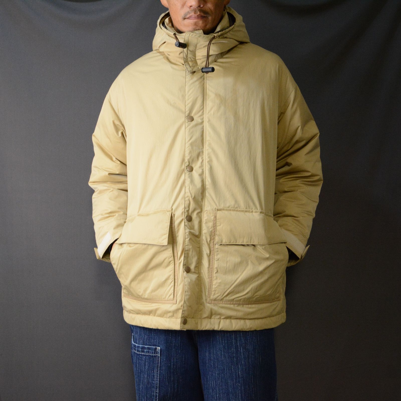 Porter Classic - SHEEN MYLON DOWN JACKET (BEIGE) - ナイロン ダウン