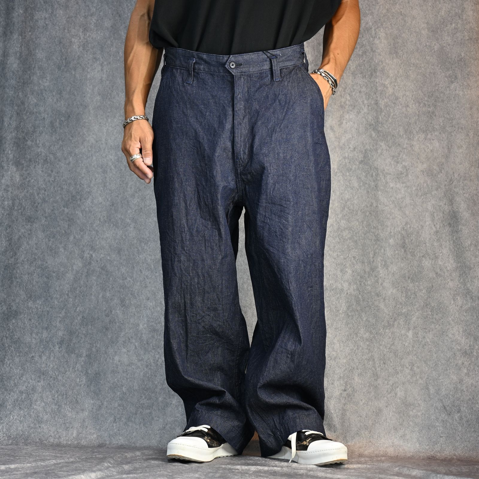 Porter Classic - CLASSIC DENIM GENE KELLY PANTS (NAVY