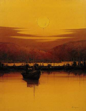 落日（漁村）」（らくじつぎょそん） - 唐津市近代図書館 - 唐津市