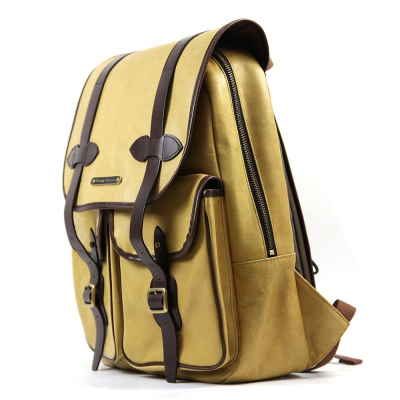 リュック メンズ レザー本革 おしゃれ人気おすすめ イエロー