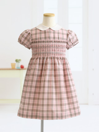 バーバリー ピンクノバチェック柄ワンピース 120 / ブランドフォーマル
