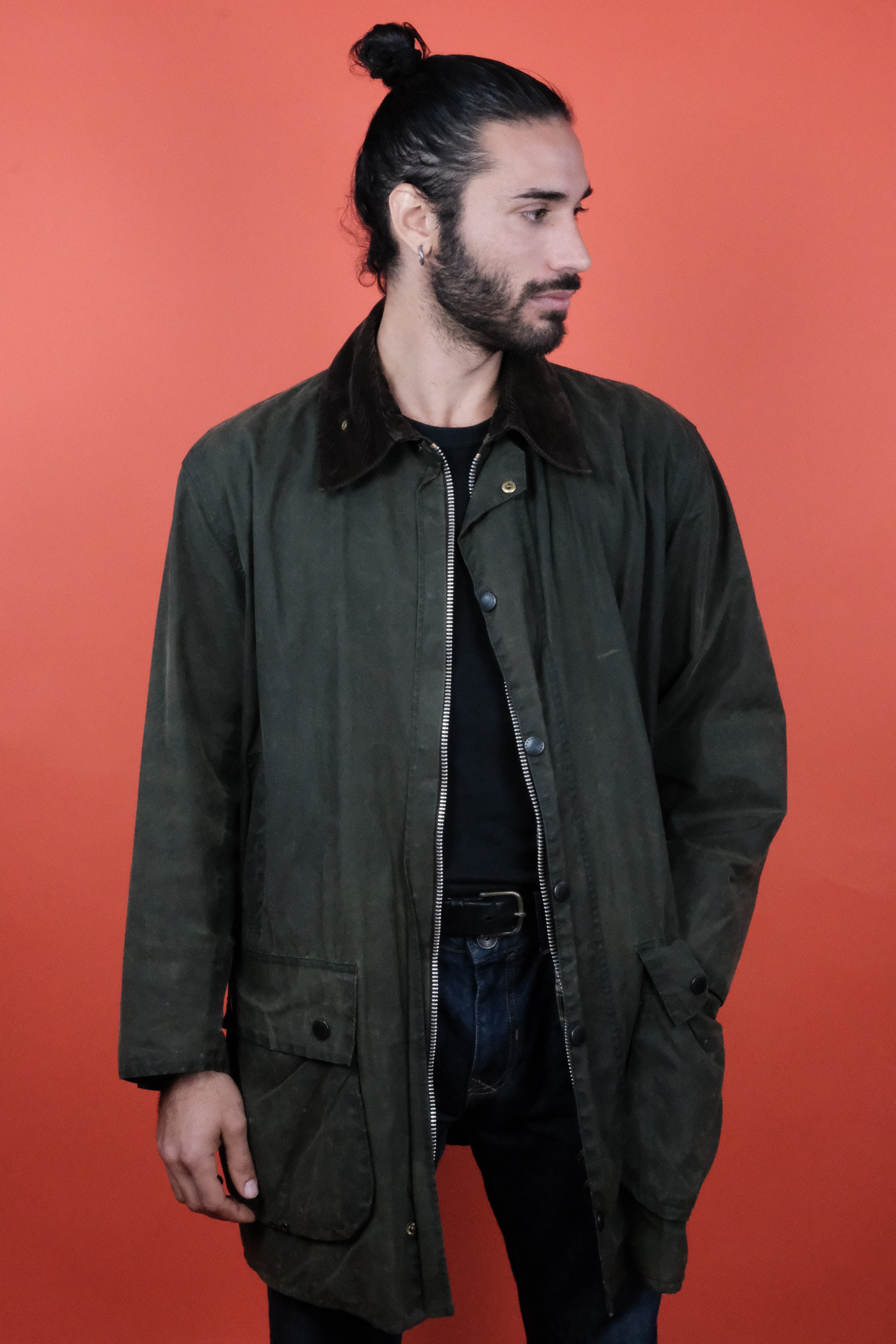 Giacca con bordo Barbour 'C44' Verde ~ Negozio Vintage Clochard92.com