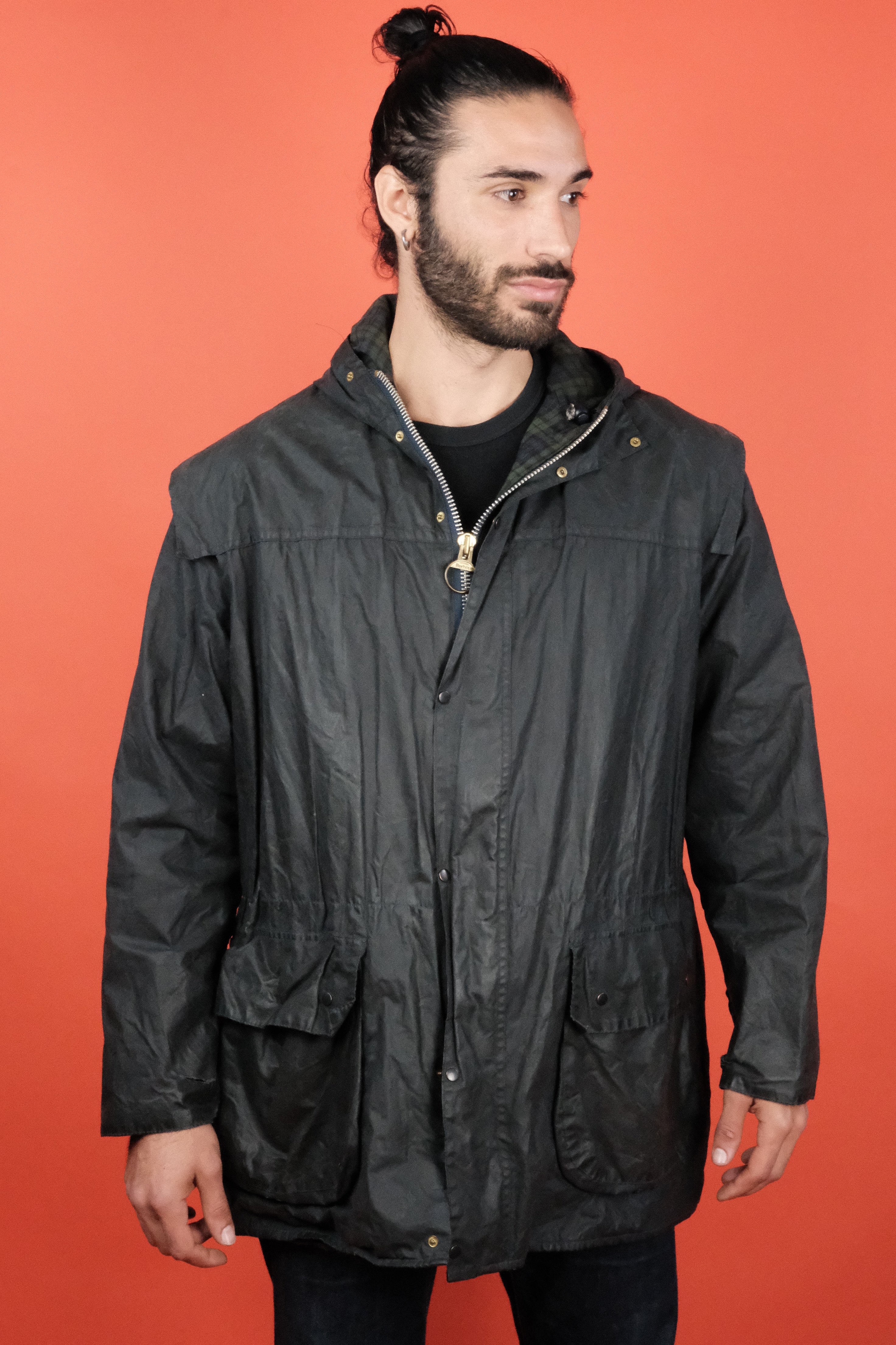 Barbour Durham C44 Wax Jacket Navy ~ Vintage Store Clochard92.com