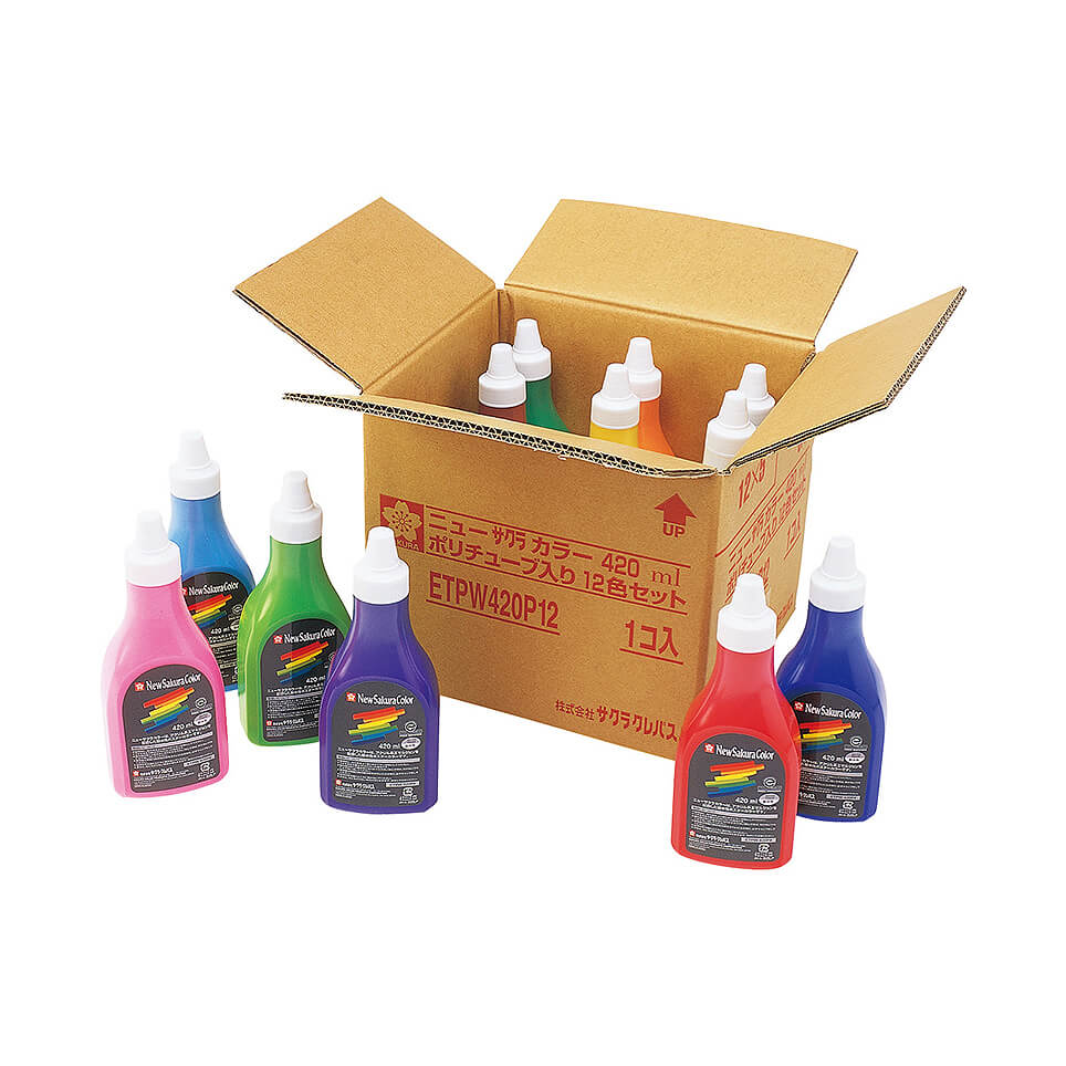 ニューサクラカラー12色セット ポリチューブ入り420ml｜ニュー