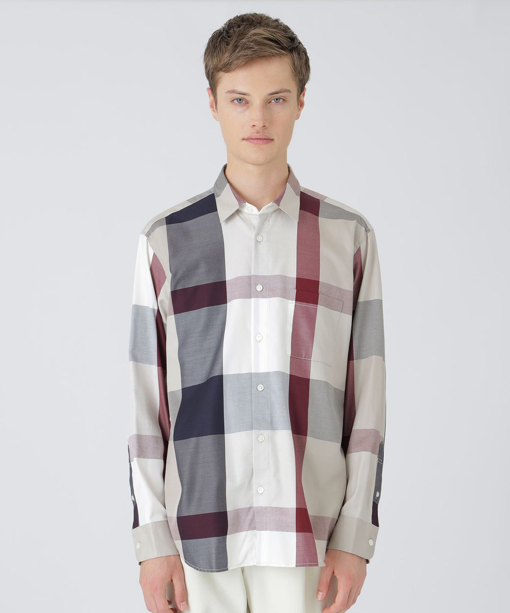 キュプラミックスオーガニックコットンクレストブリッジチェックシャツ