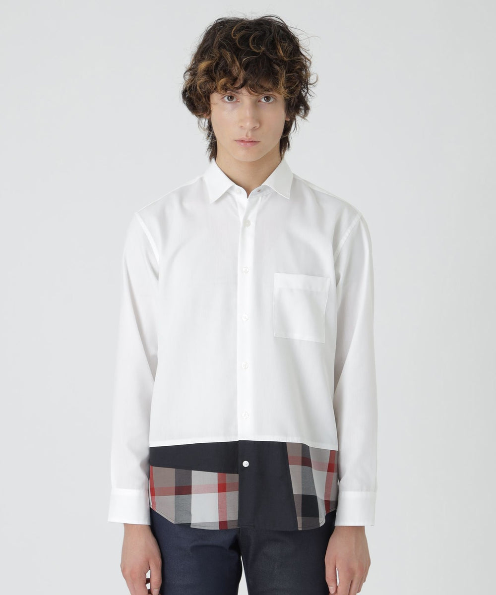 パーシャルチェックシャツ（カジュアルシャツ）｜BLACK LABEL
