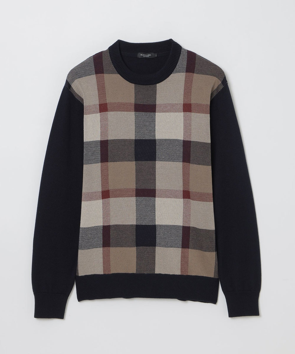 一部店舗限定】パネルクレストブリッジチェックニット（ニットウェア