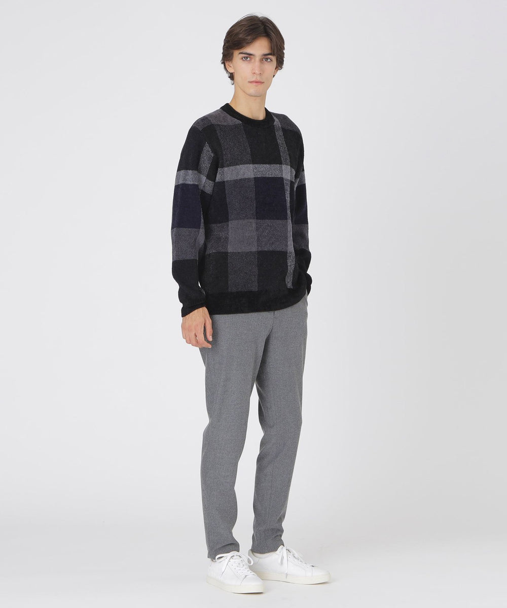 フェザークレストブリッジチェックニット（ニットウェア）｜BLACK