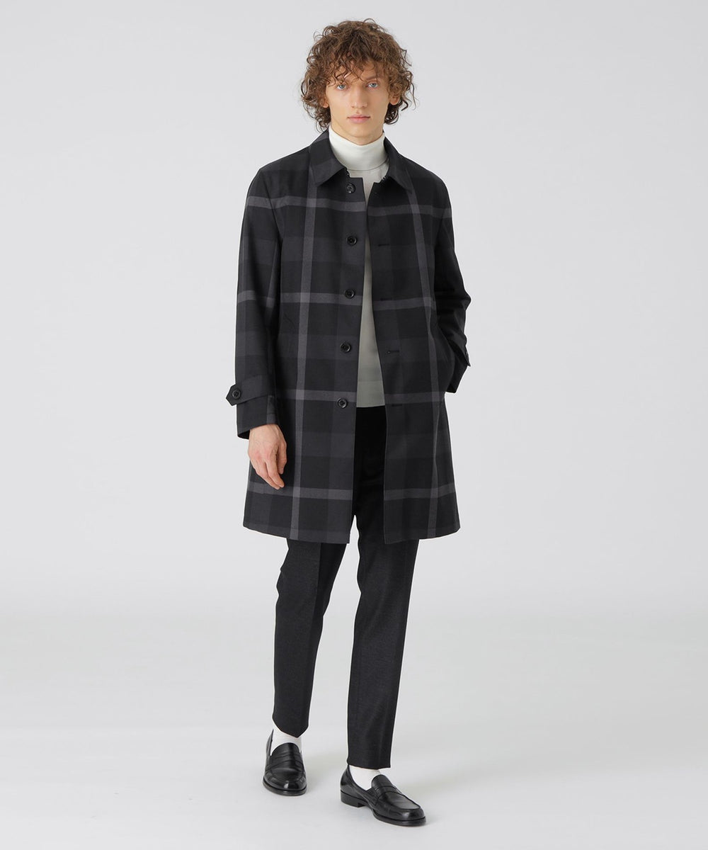 バーバリーブラックレーベル ステンカラーコート ノヴァチェック 黒