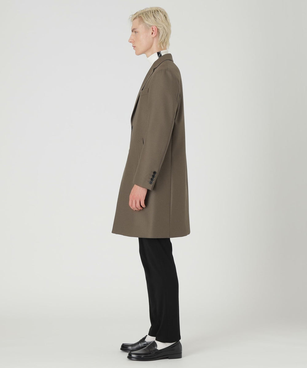 ウーステッドメルトンチェスターフィールドコート（コート）｜BLACK