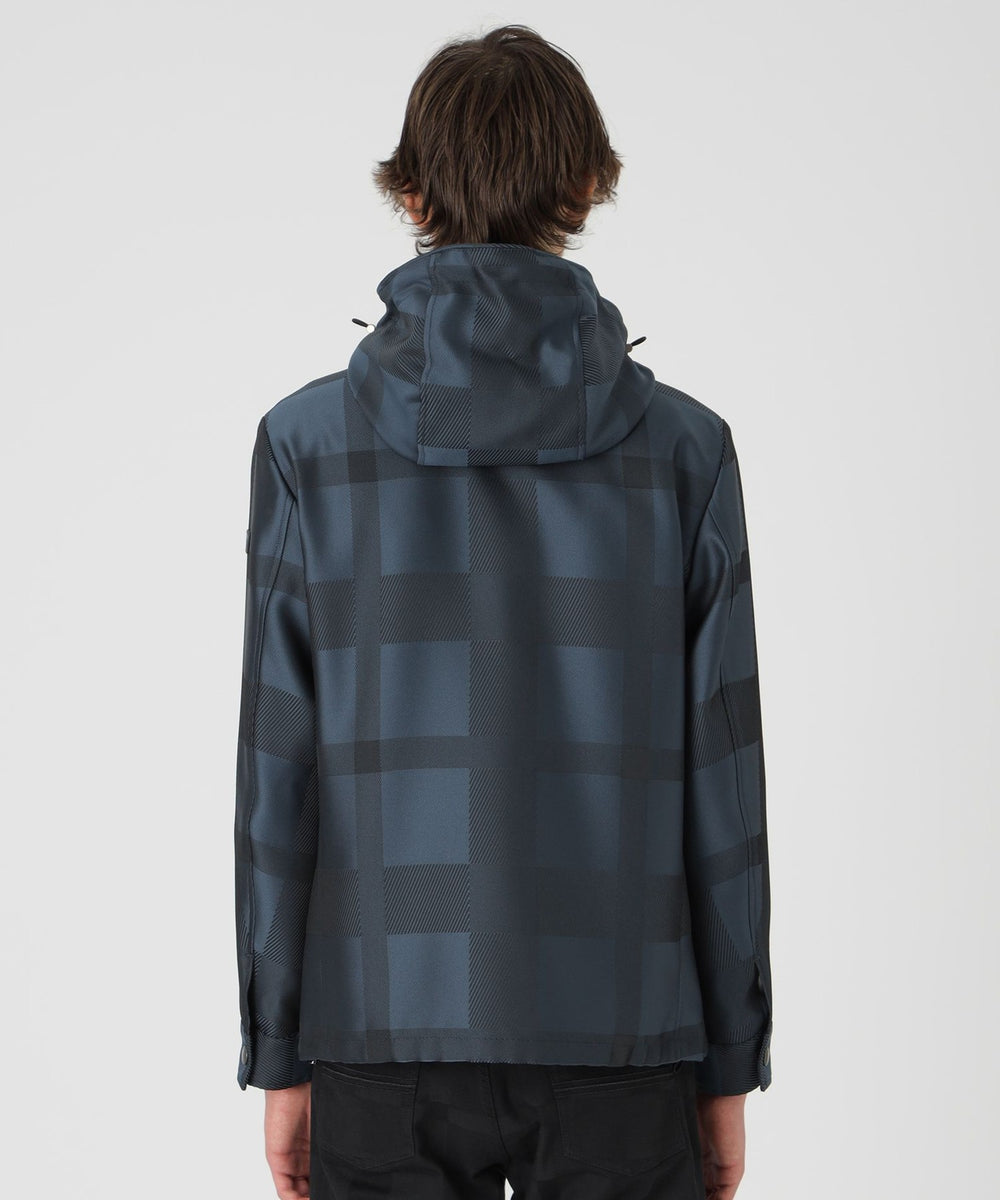 シャドーチェックカルゼパーカー（ブルゾン）｜BLACK LABEL