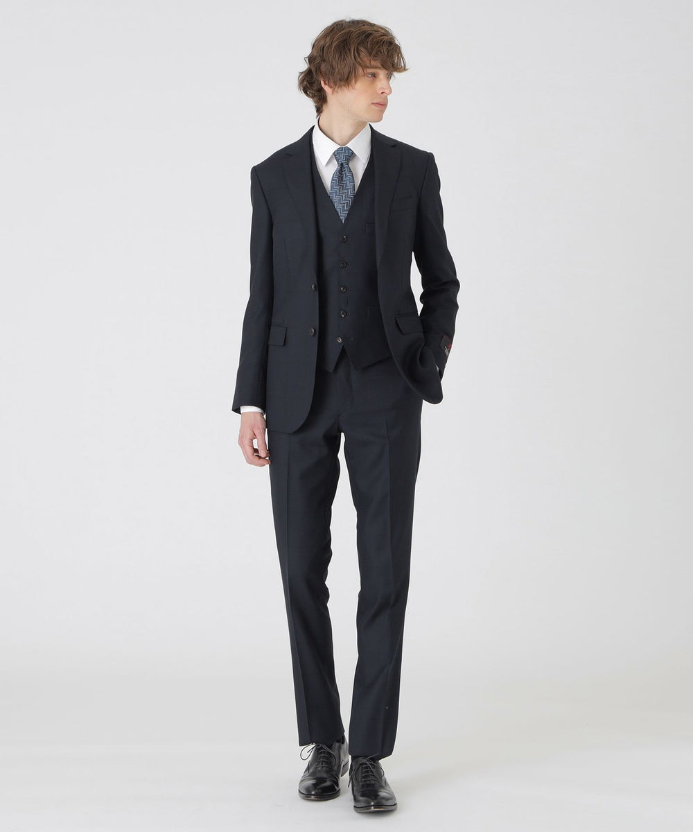 MIYUKI TOPネイビーシャドーグレンチェックスリーピーススーツ（スーツ